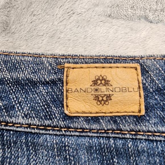 Bandolino Blu Jeans Womens 6 Blue Madie Mid Rise Crop Capri Cuffed Hem Stretch - Picture 5 of 15